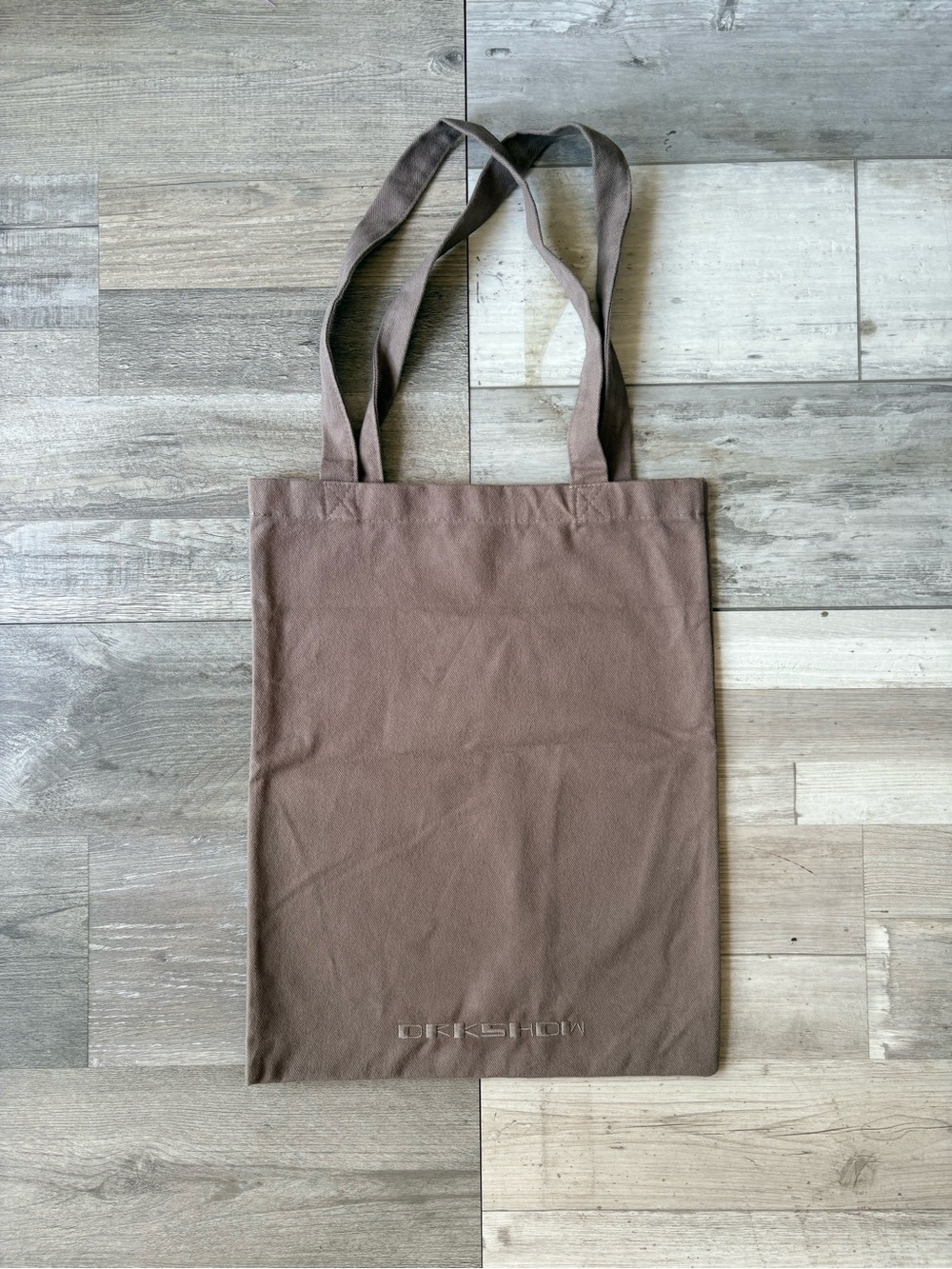 Rick Owens DRKSHDW Embroidered Logo Canvas Tote Bag - Dusty Brown 14.5x 18.5